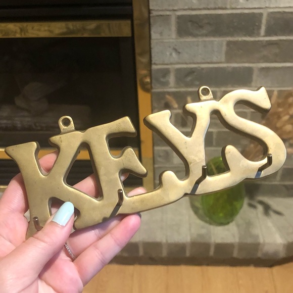 Vintage Brass “KEYS” Hooks - Picture 1 of 9